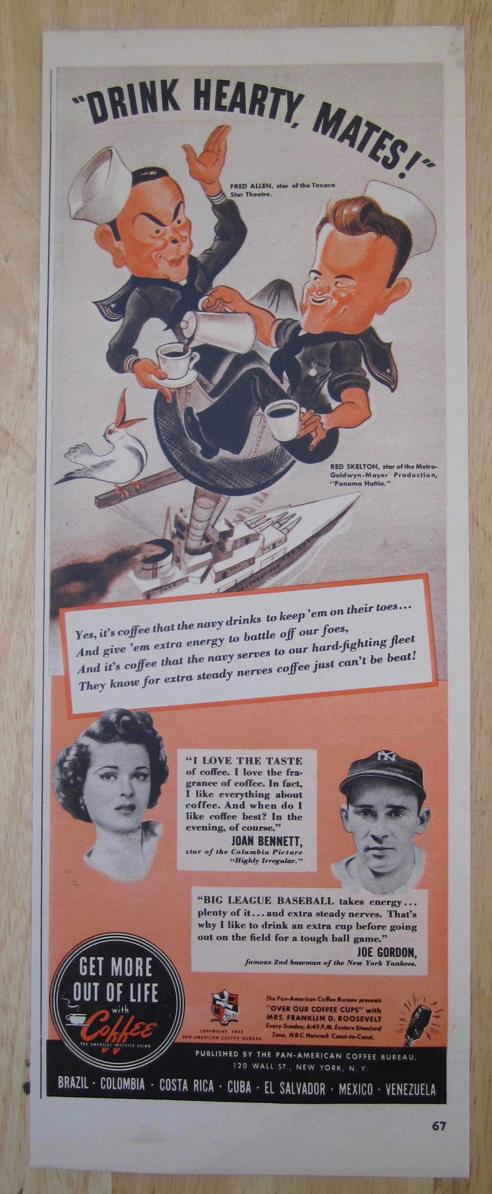1942 Coffee with Joan Bennett & Joe Gordon
