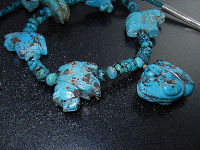 Navajo Hand Carved Animals Turquoise Fetish Stacey Turp