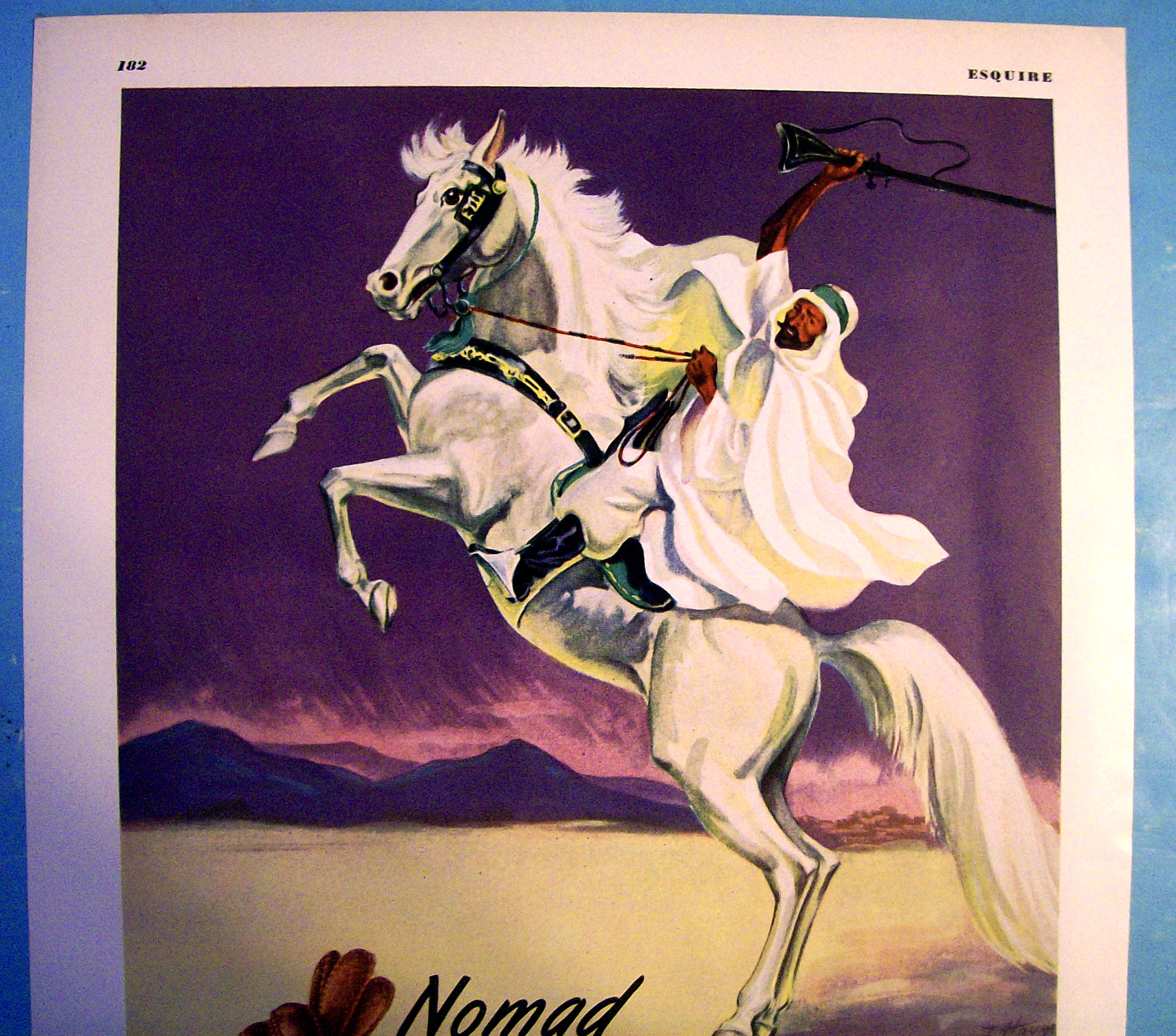 1945 Gates Nomad Gloves with Arabian Man On Horse