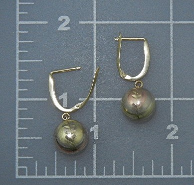 14K Gold Ball Huggie Earrings USA