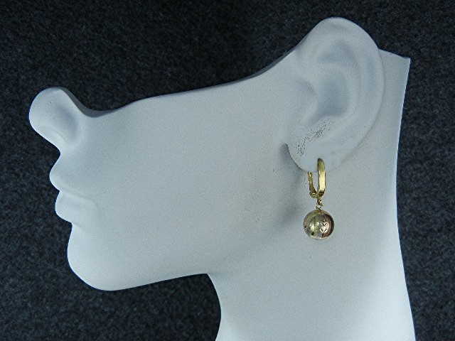 14K Gold Ball Huggie Earrings USA