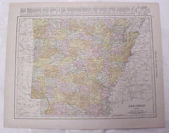 Antique Map Arkansas Kansas City Mo Kansas 1917 Rand