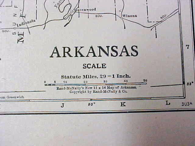 Antique Map Arkansas Kansas City Mo Kansas 1917 Rand