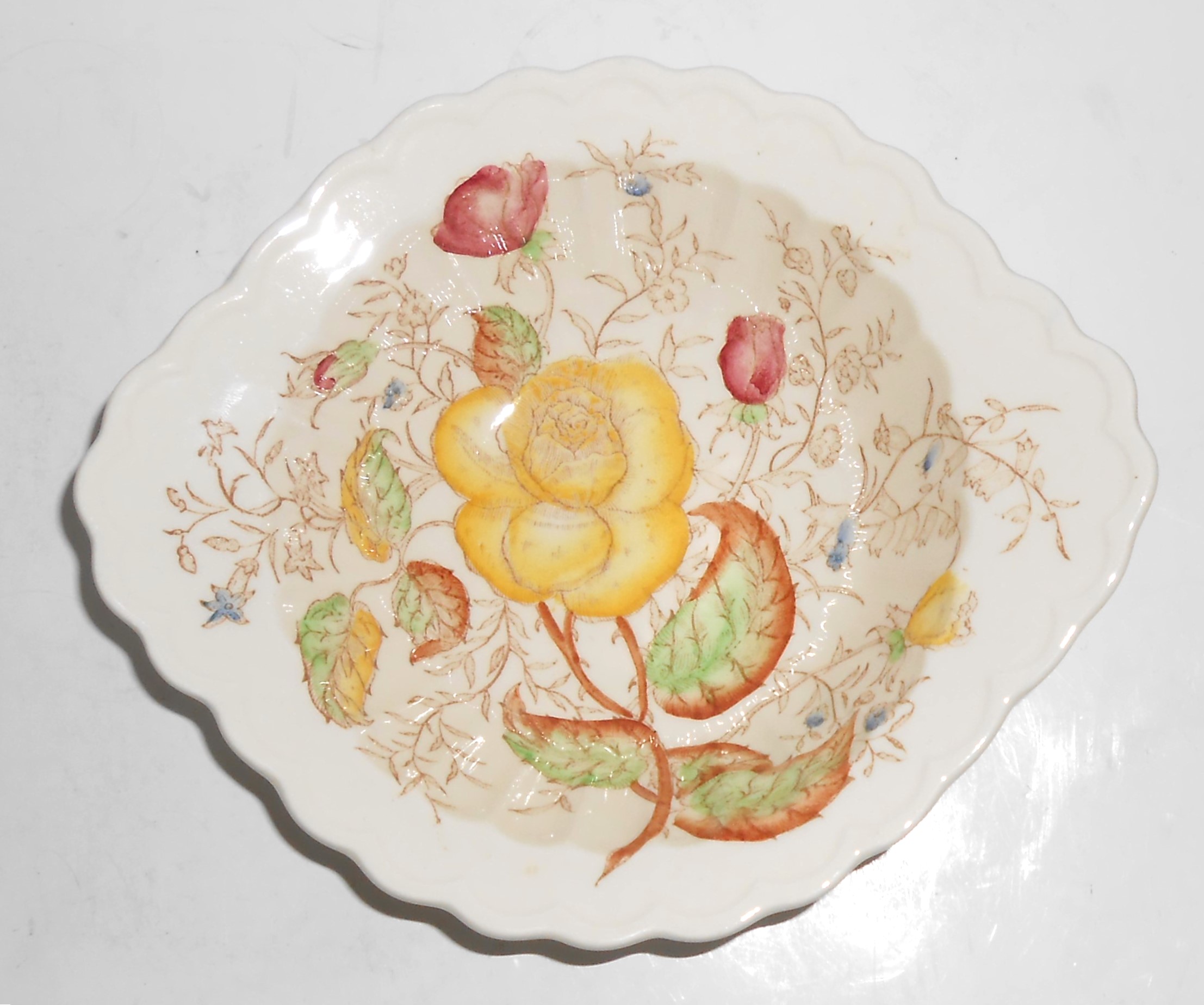 Vernon Kilns Pottery Vernon Rose Lugged Cereal Bowl