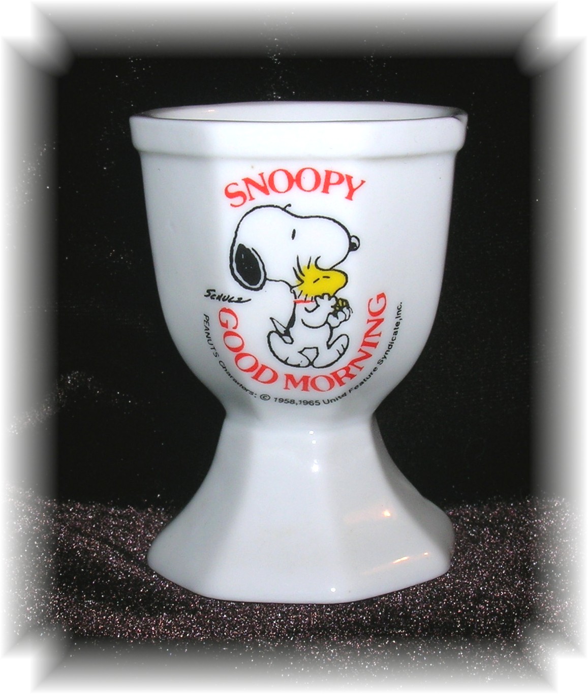 White China Snoopy Good Morning Egg Cup....