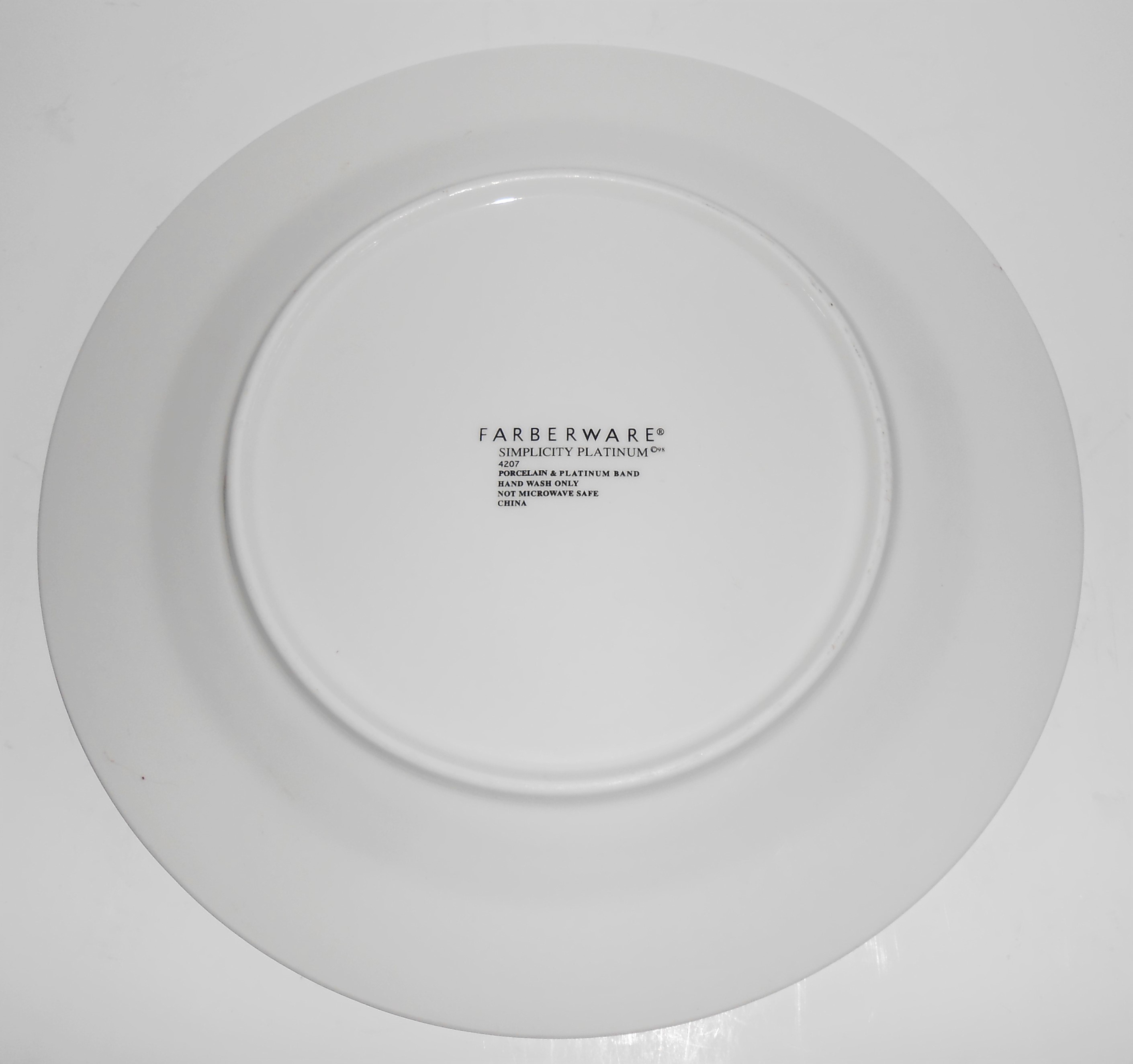 Farberware China Porcelain Simplicity Platinum Dinner