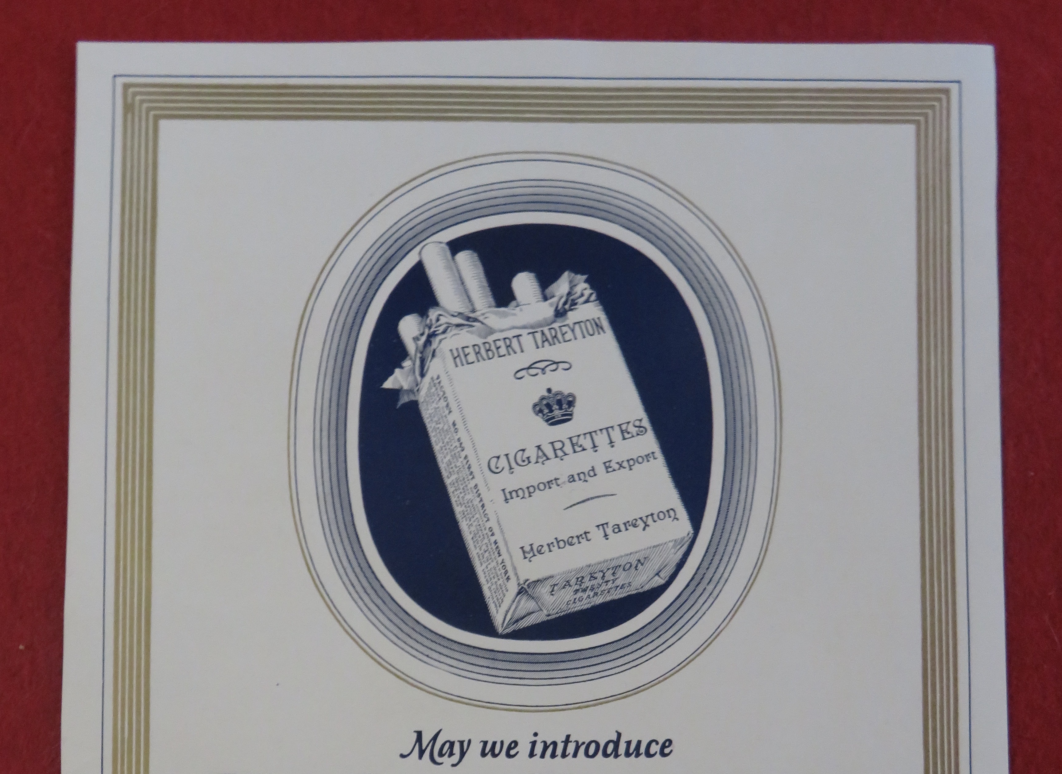 1920's Herbert Tareyton Cigarettes w/Pack of Cigarettes
