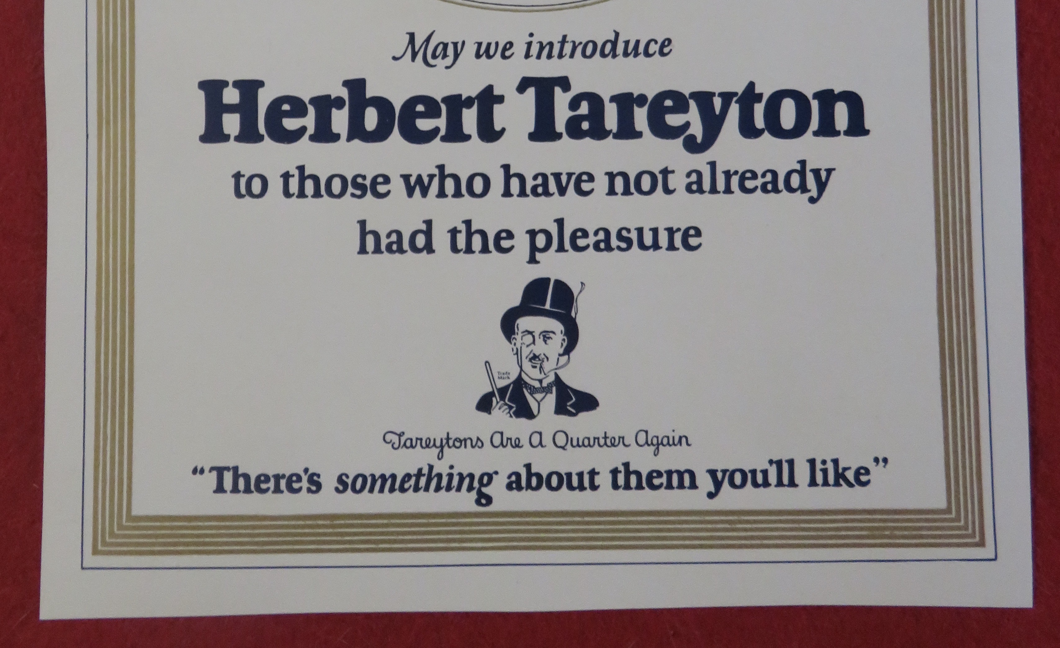 1920's Herbert Tareyton Cigarettes w/Pack of Cigarettes
