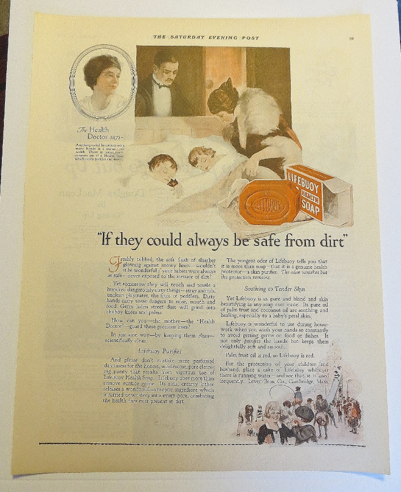 1923 Lifebuoy Soap With Mom Looking At Children