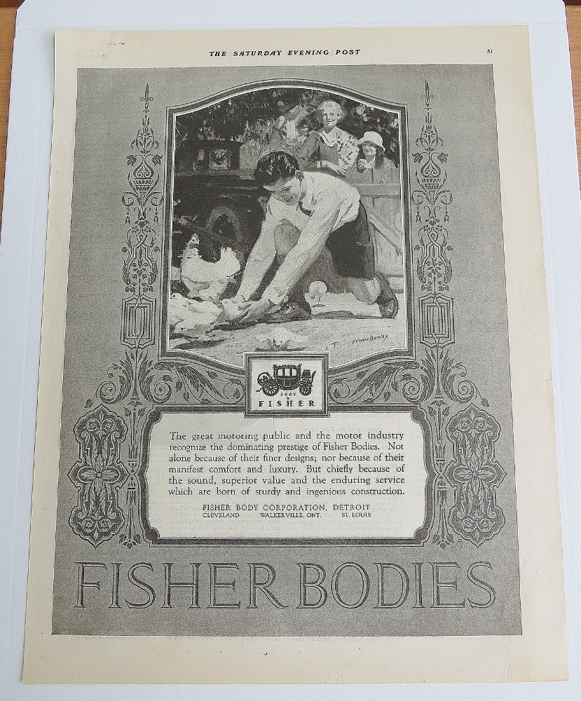 1925 Fisher Body With Boy Chasing Chicks