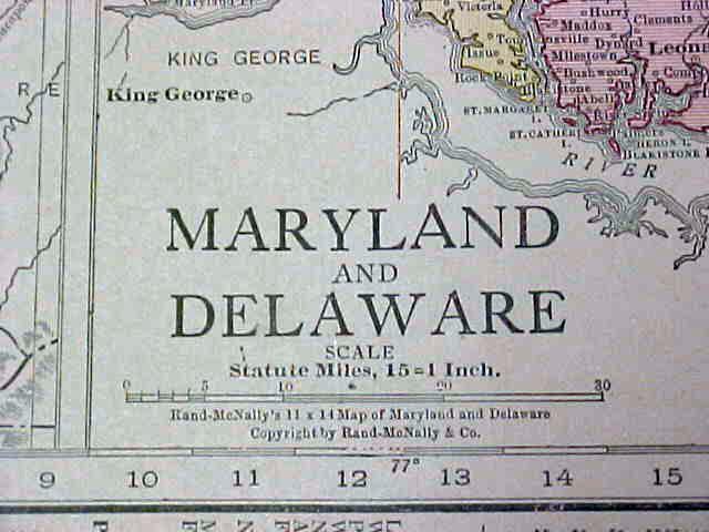 Antique Map Maryland Delaware Baltimore 1917 Rand