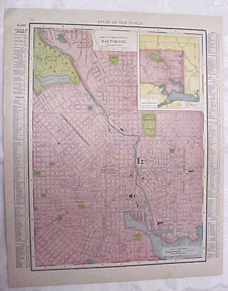 Antique Map Maryland Delaware Baltimore 1917 Rand