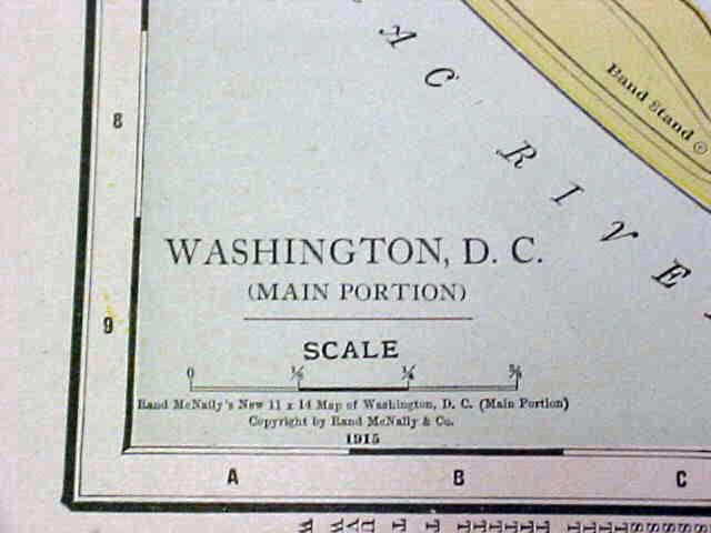 Antique Map Washington DC Virginia 1917 Rand McNally