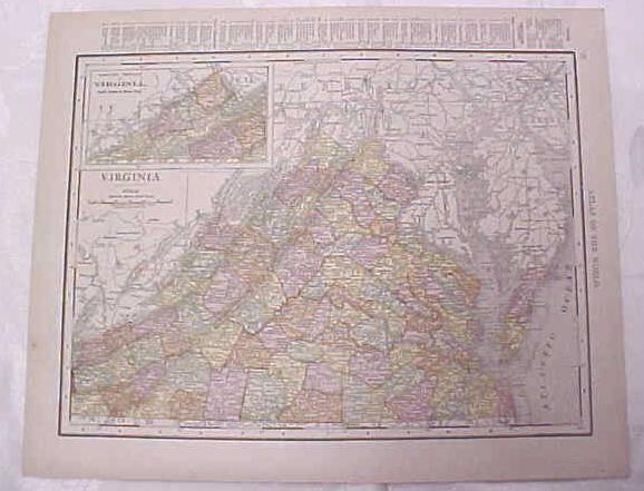 Antique Map Washington DC Virginia 1917 Rand McNally