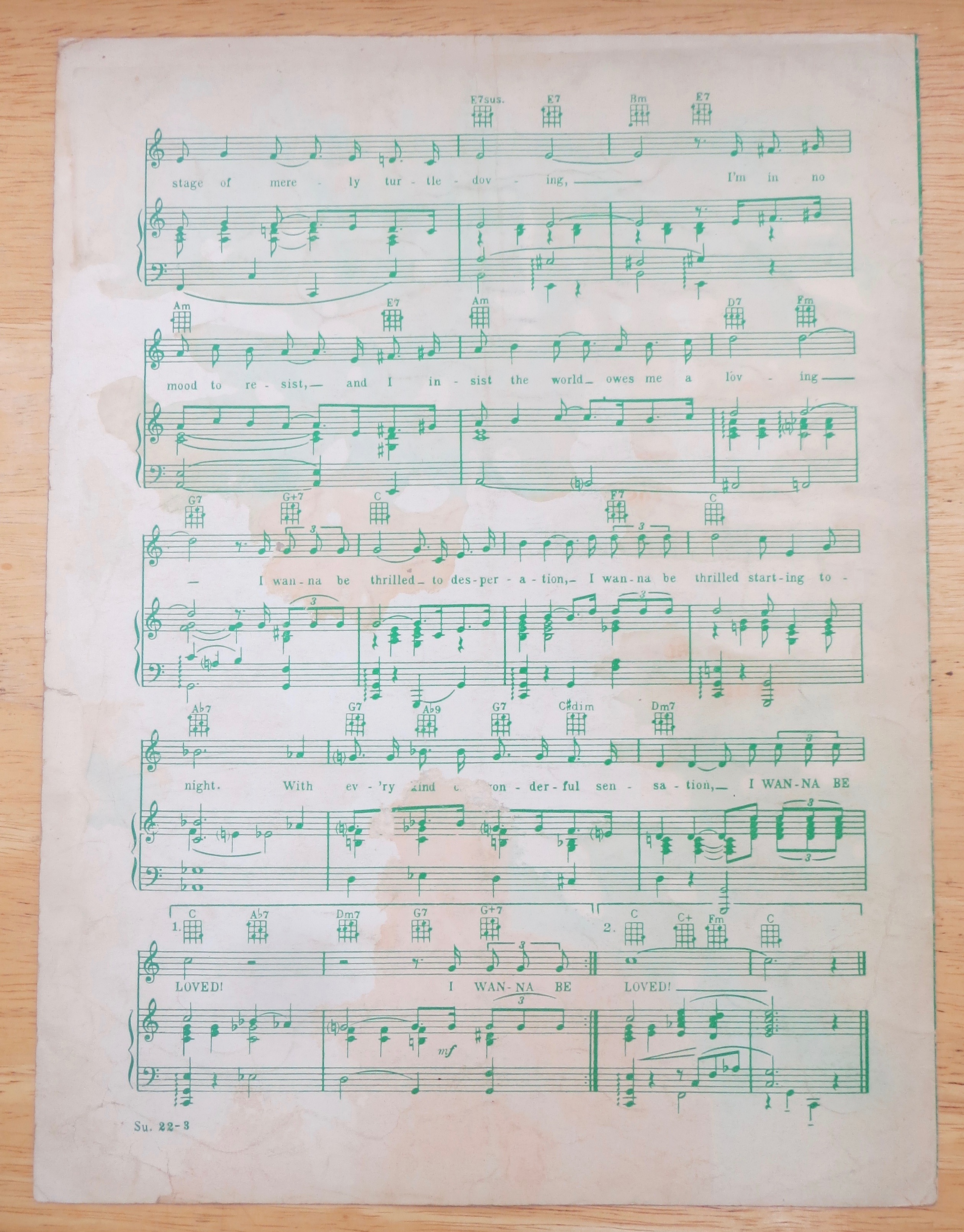 1934 I Wanna Be Loved Sheet Music Rose, Heyman & Green