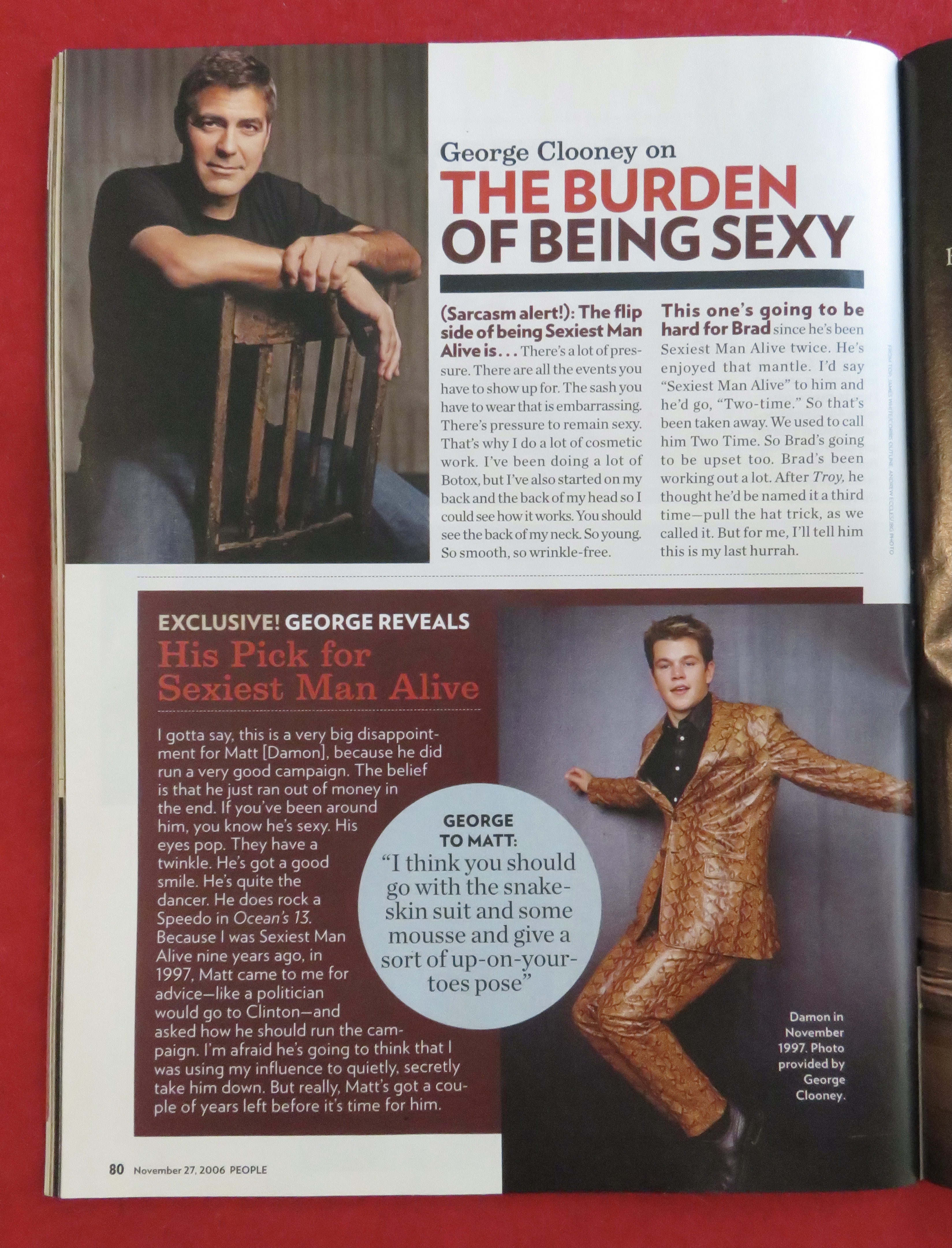 People Magazine November 27, 2006 George Clooney