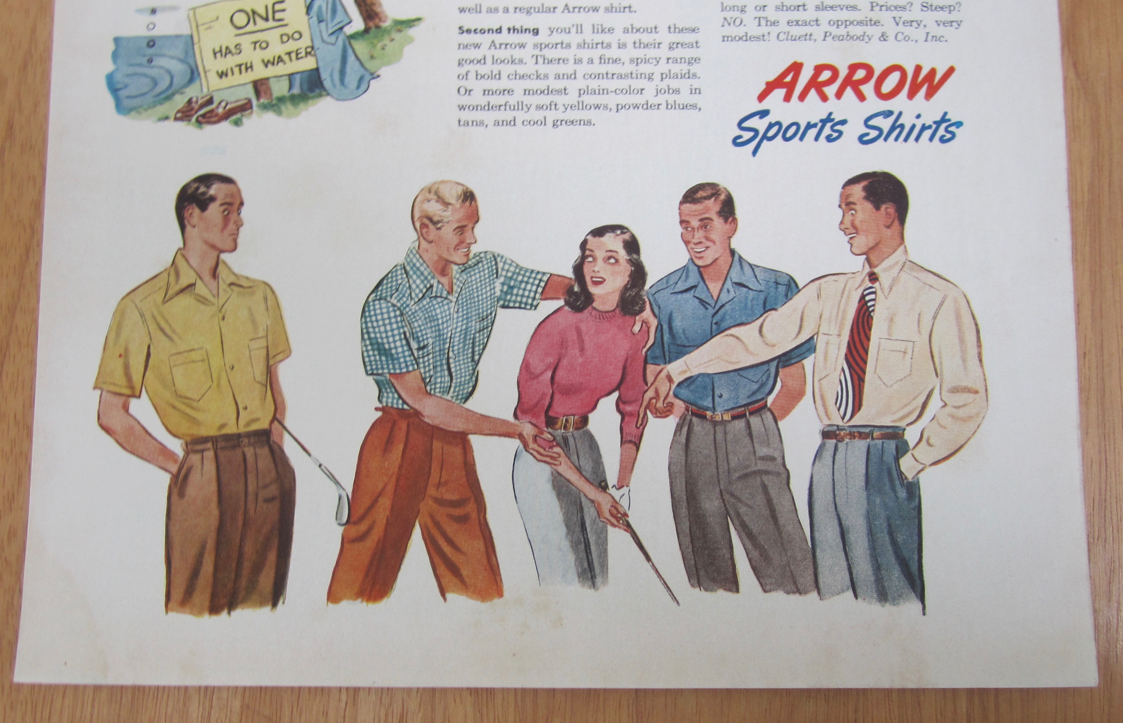 1946 Arrow Sports Shirts with Men Surrounding a Woman