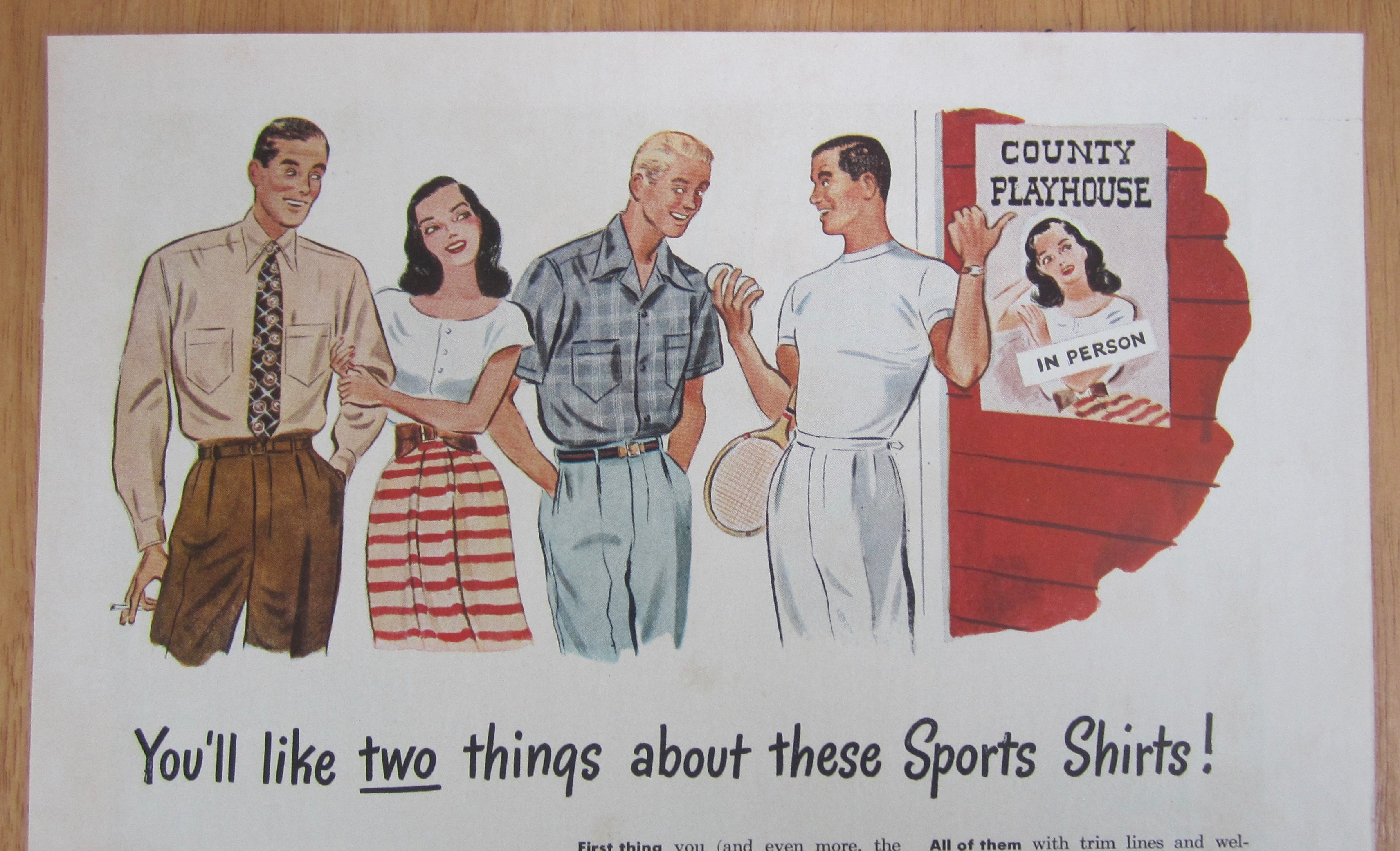 1946 Arrow Sports Shirts with Men Surrounding a Woman