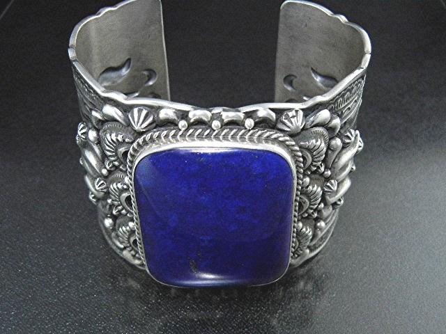 Darryl Becenti RIP Sterling Silver Lapis Bracelet