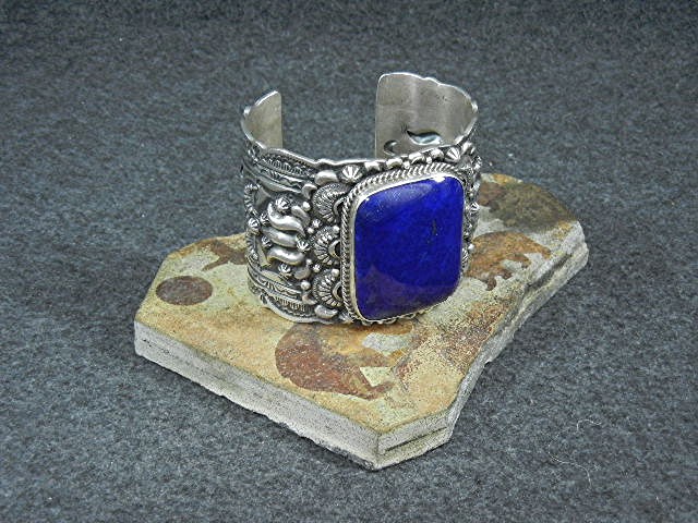 Darryl Becenti RIP Sterling Silver Lapis Bracelet