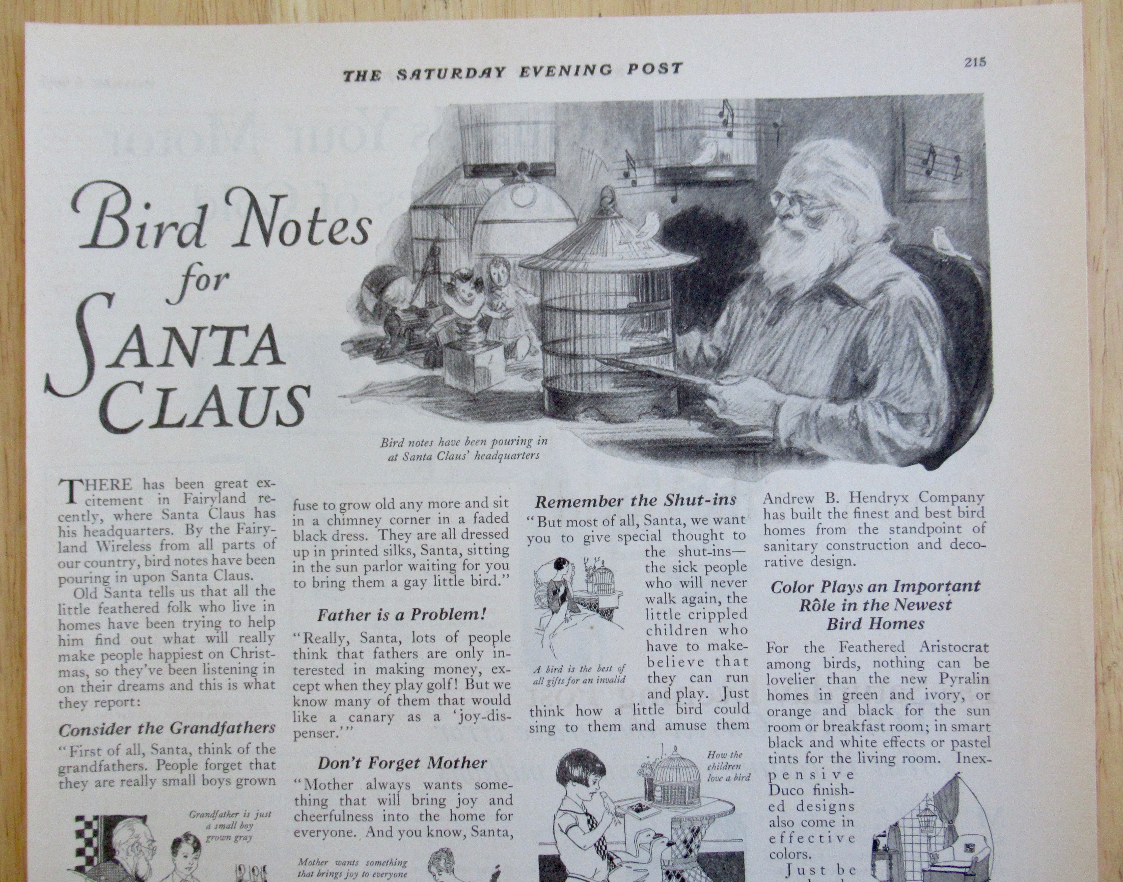1926 Hendryx Bird Cages with Santa Claus