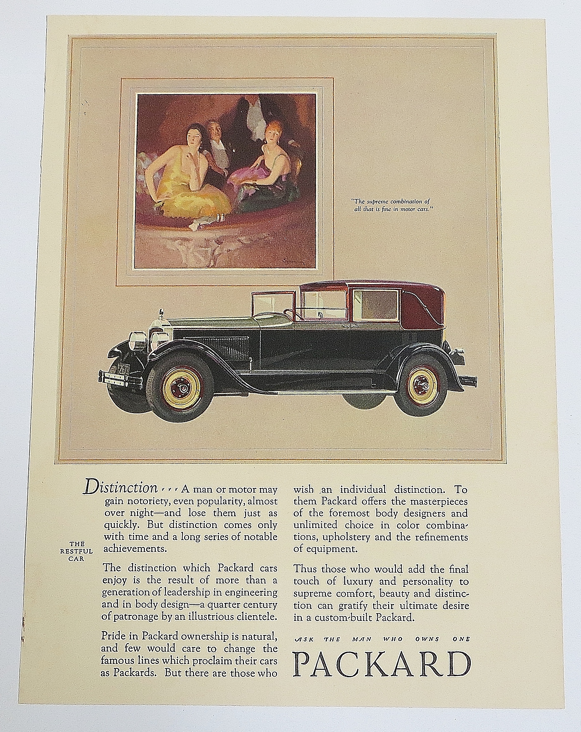 1926 Packard Automobile With The Restful Car