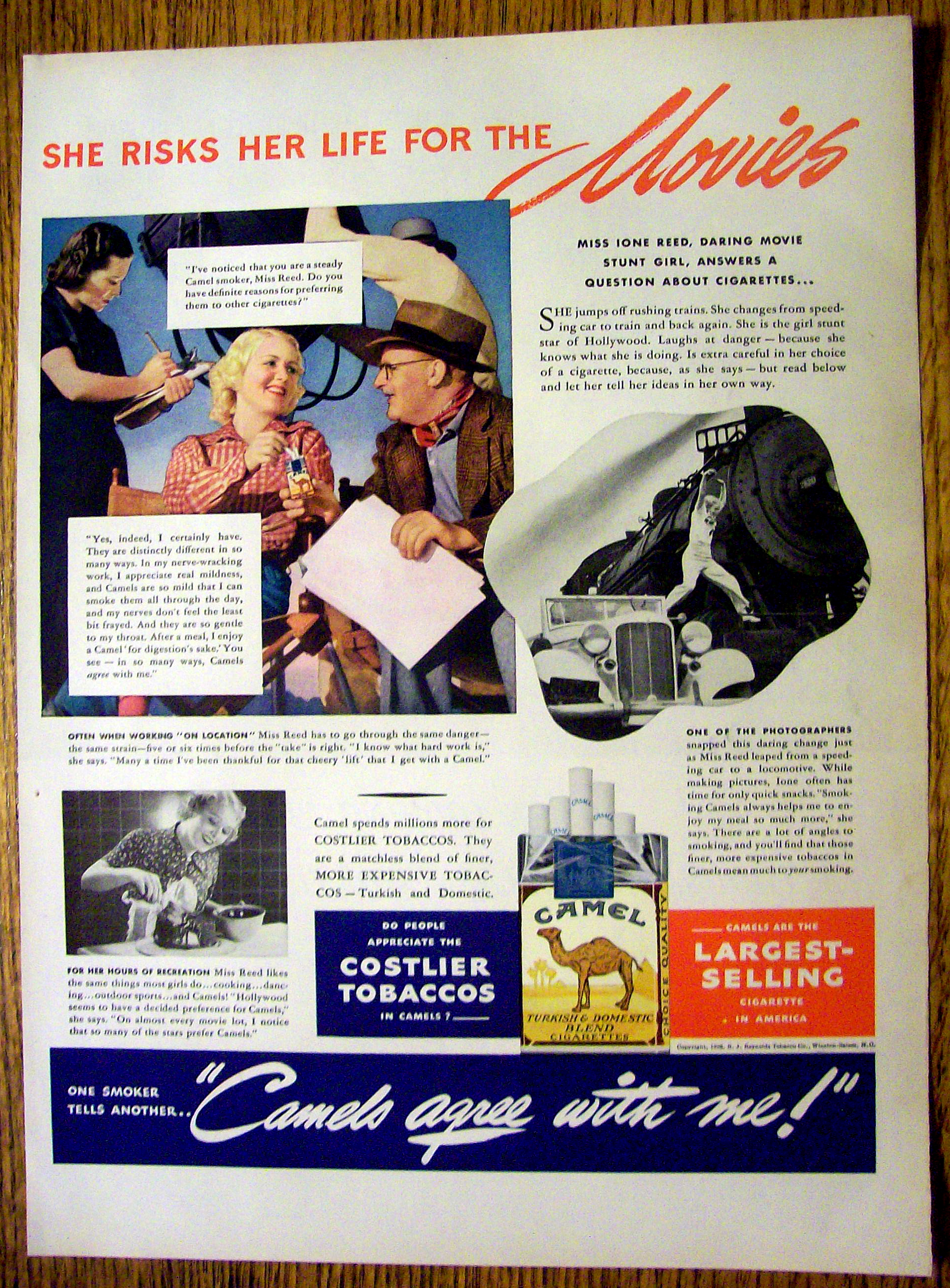 1938 Camel Cigarettes with Stunt Girl Ione Reed