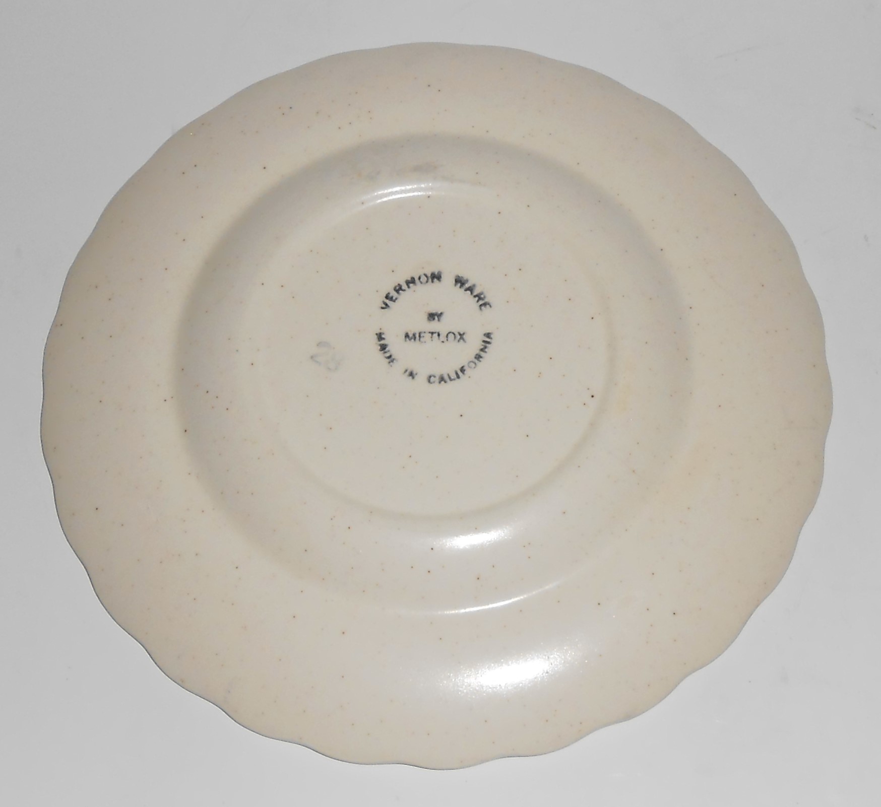Metlox Pottery Vernon Ware Vineyard Bread Plate