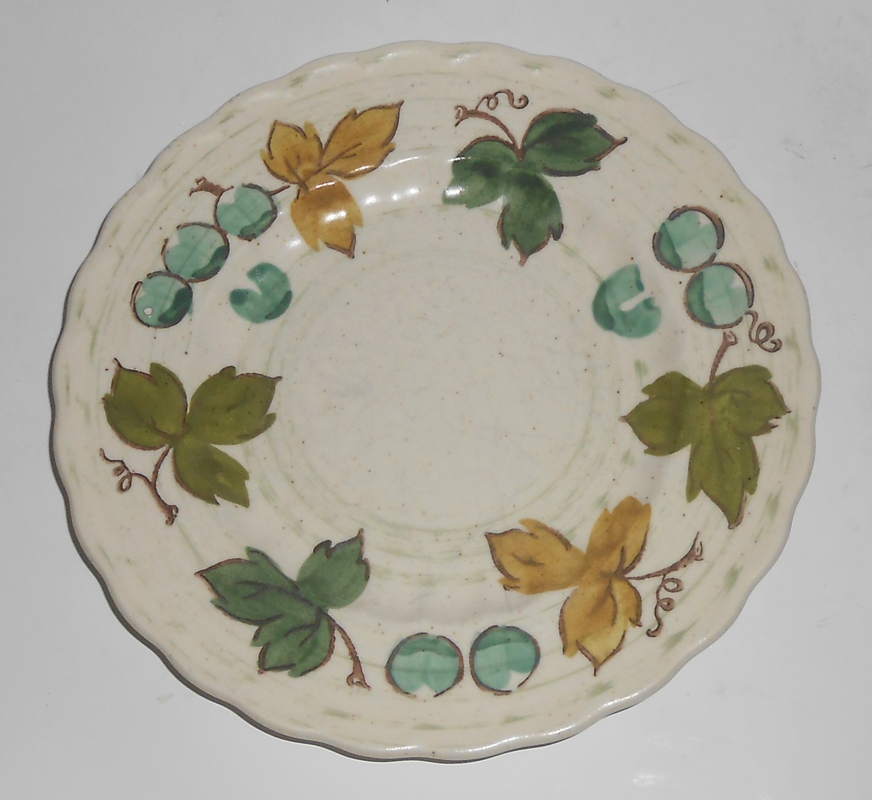 Metlox Pottery Vernon Ware Vineyard Bread Plate