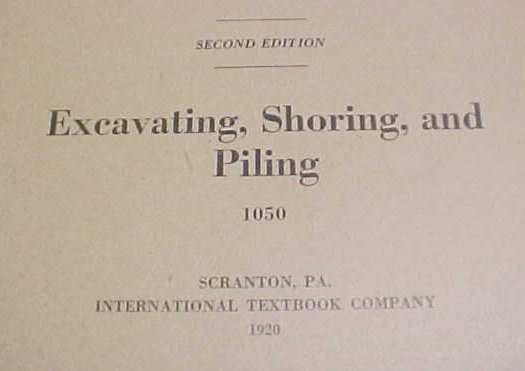 Excavating, Shoring Booklet ICS 1920