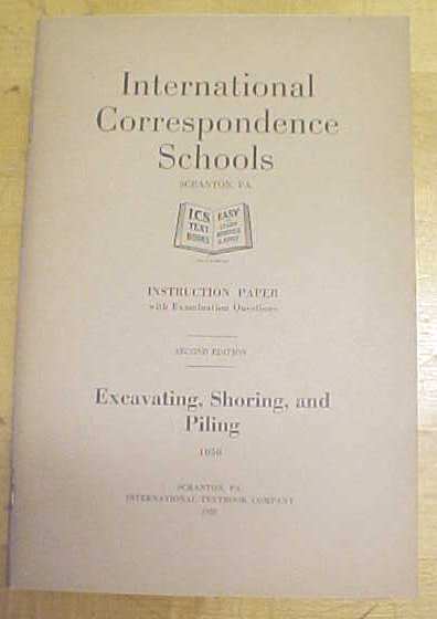 Excavating, Shoring Booklet ICS 1920