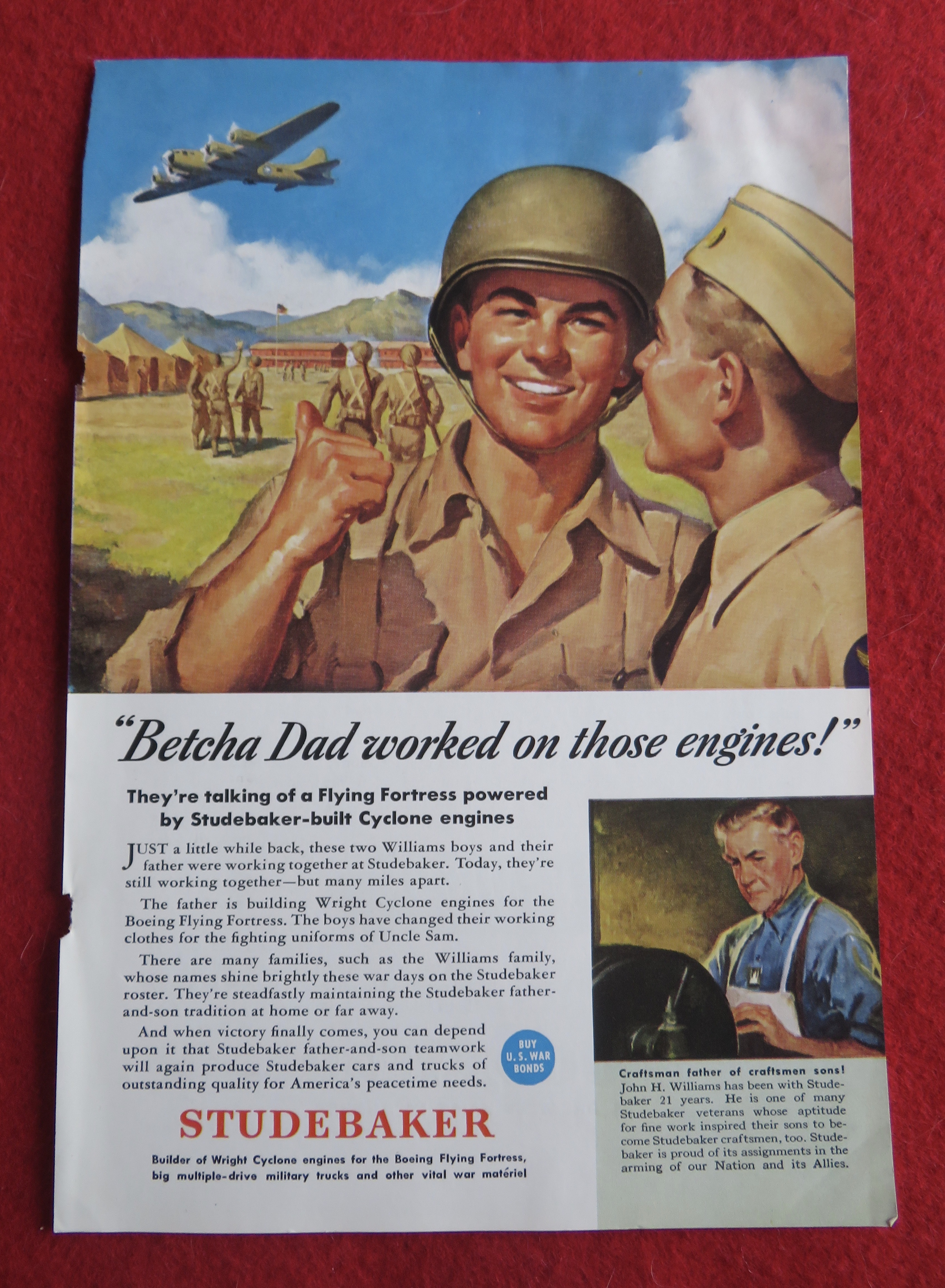 1943 Studebaker with Soldiers Standing & Talking