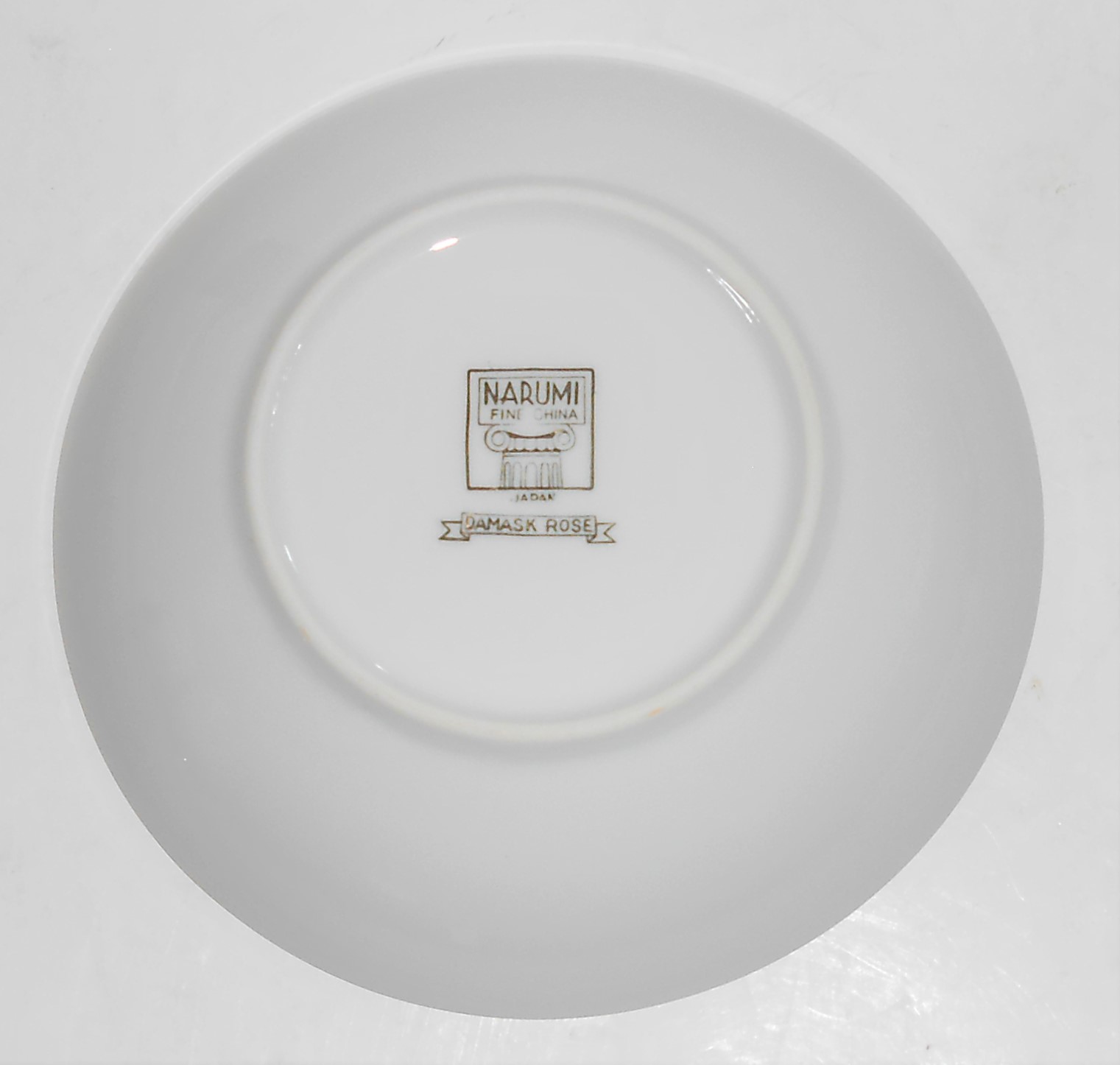 Narumi Porcelain China Japan Damask Rose Gold Band Frui