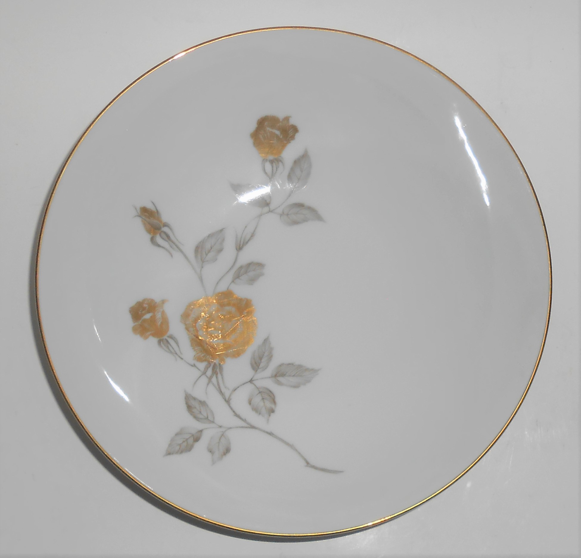 Narumi Porcelain China Japan Damask Rose Gold Band Vege