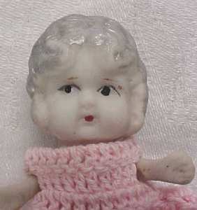 All Bisque Doll Flapper Style Pink Dress Miniature