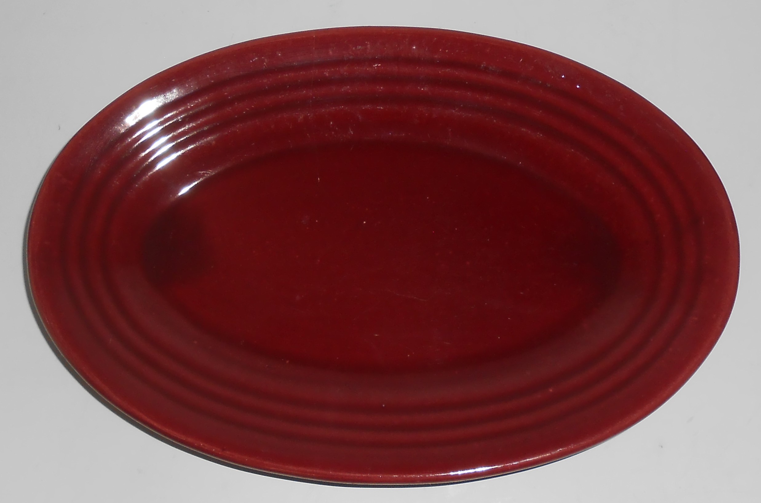 Bauer Pottery Ring Ware Burgundy Rare Small Platter