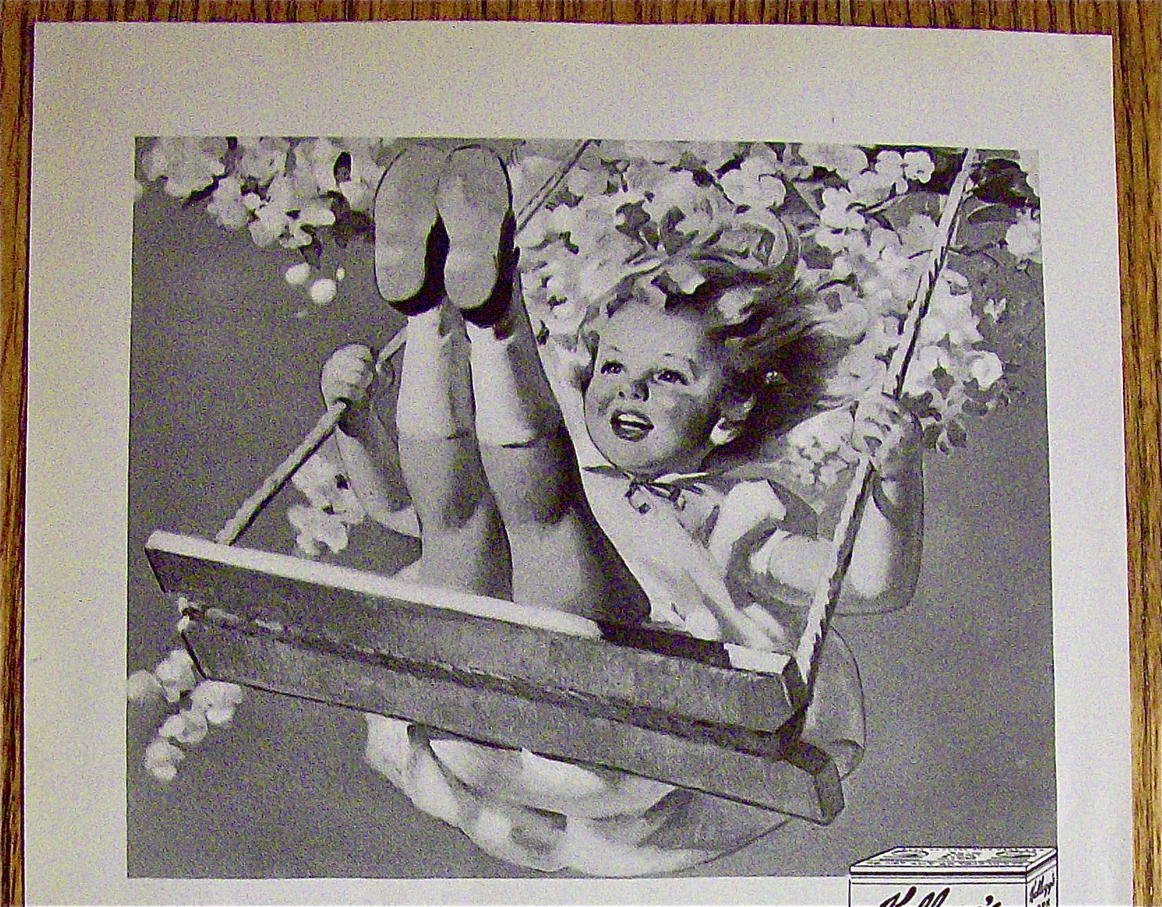 1934 Kellogg's Corn Flakes Cereal with Girl On A Swing