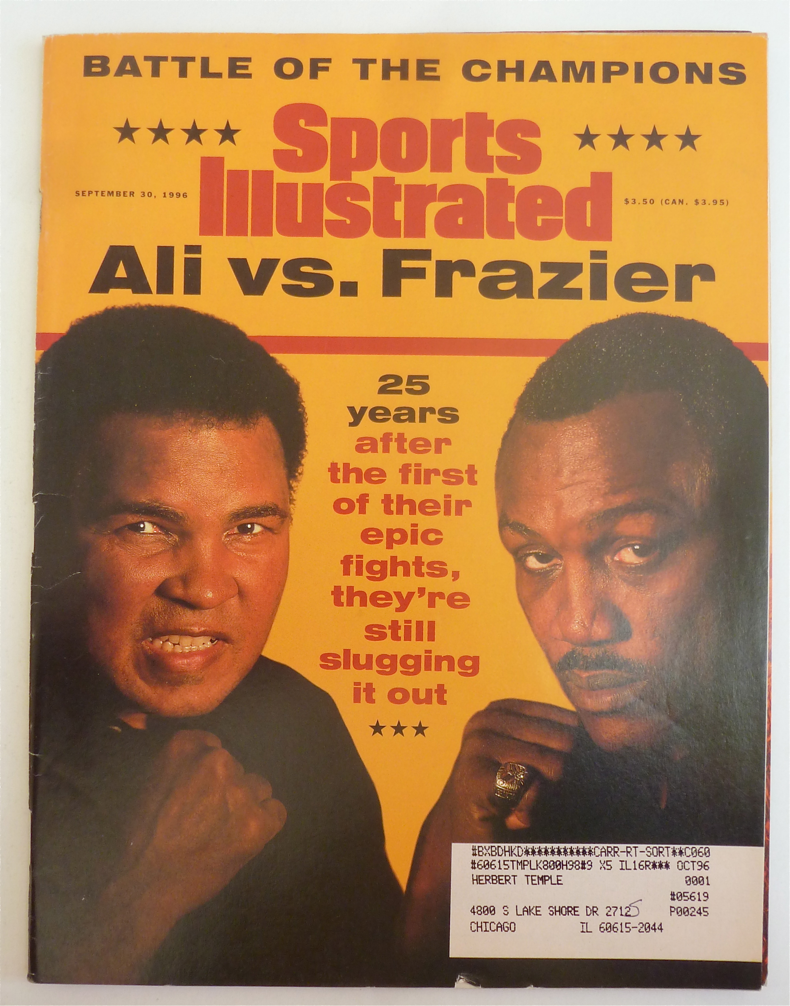 Sports Illustrated September 30, 1996 Ali vs. Frazier