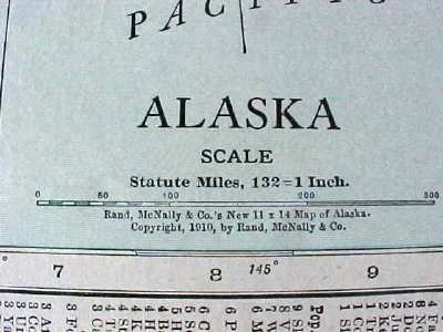 Antique Map Alaska Yukon Canada 1912