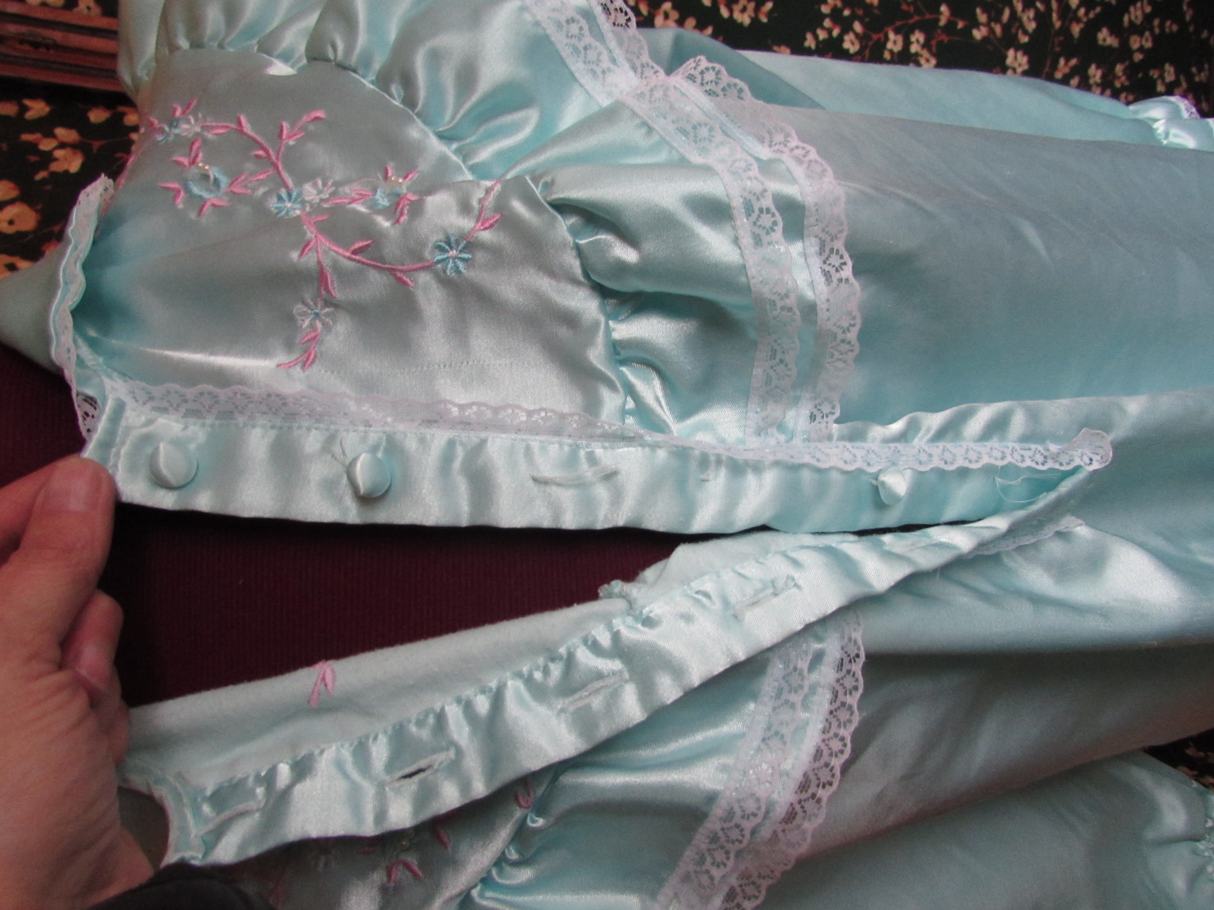 Vintage Moonlight Bay Nightgown Size Small Teal blue