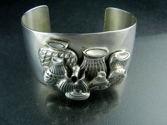 Navajo Pots Sterling Silver Cuff Bracelet