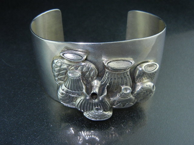 Navajo Pots Sterling Silver Cuff Bracelet