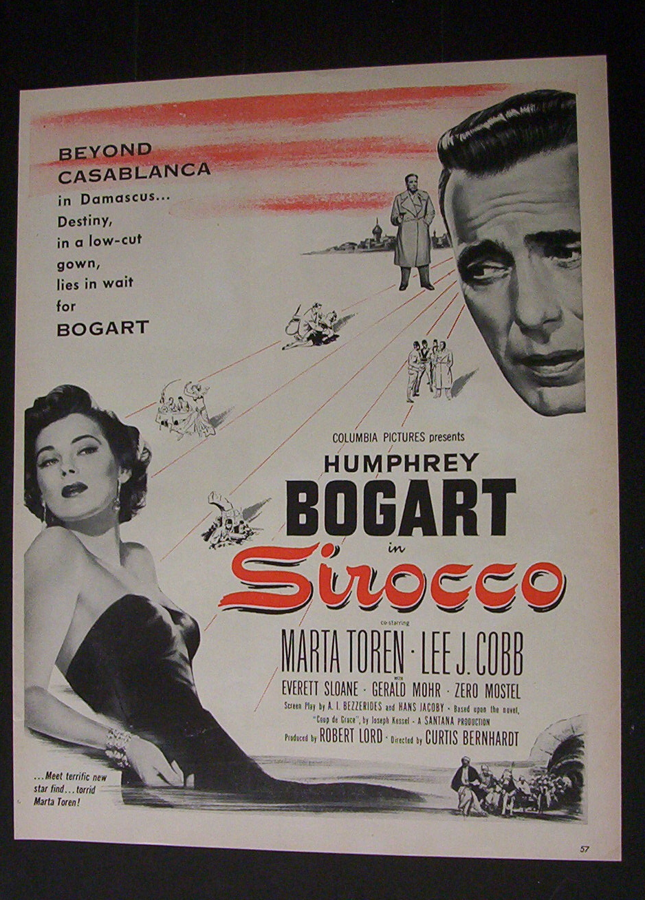 1951 Movie Ad for Sirocco