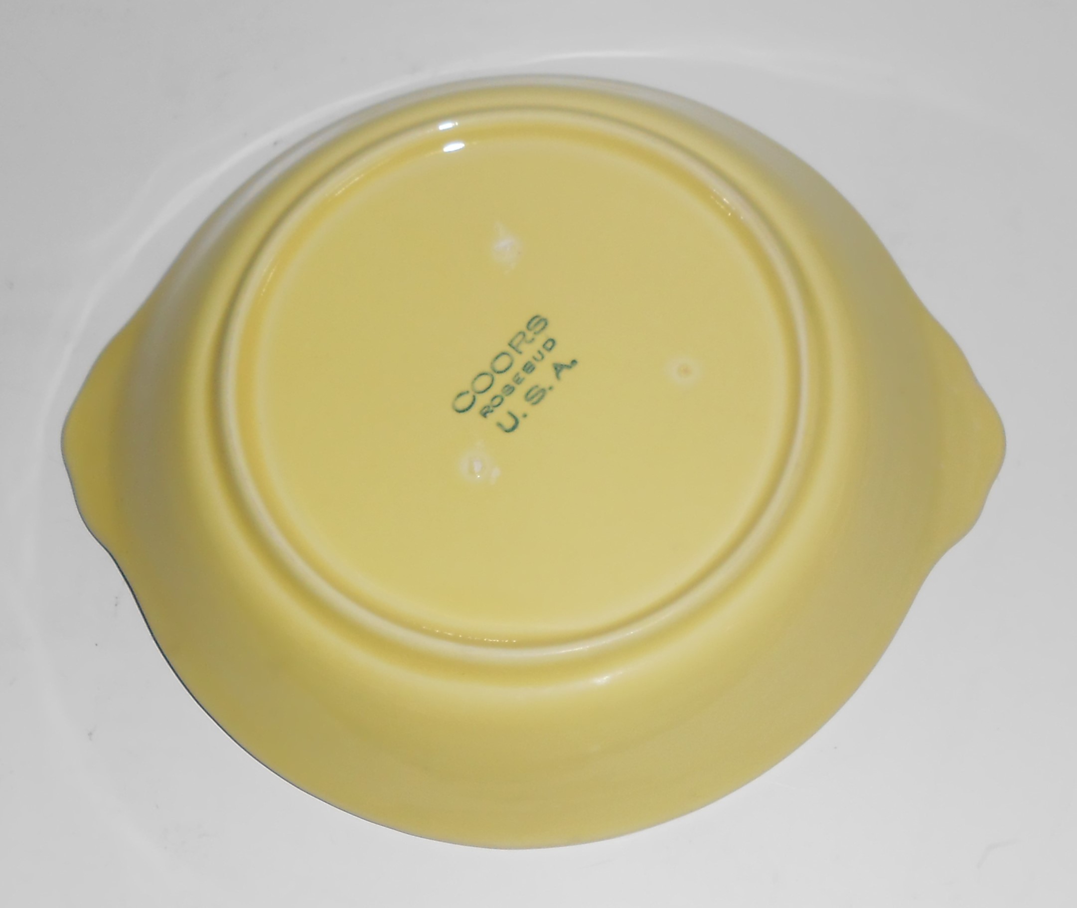 Coors Pottery Rosebud Yellow Shirred Egg Bowl MINT