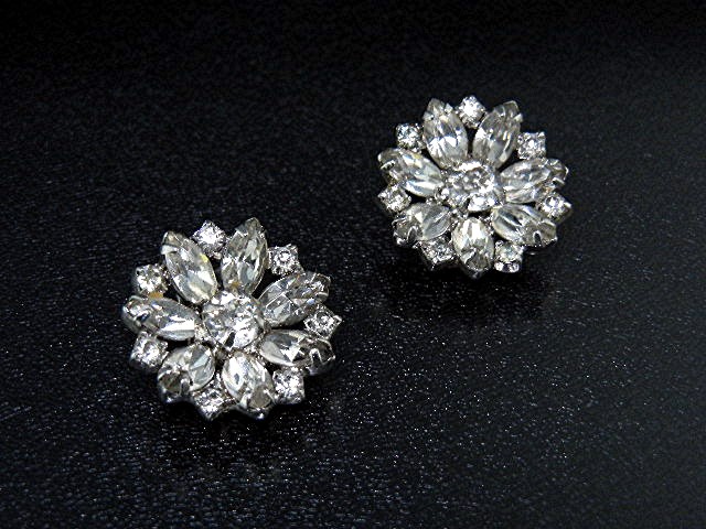 Crystal Rhodium Plated Clip Earrings Kramer