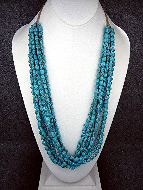 Native American Kingman Turquoise 7 Strand Necklace