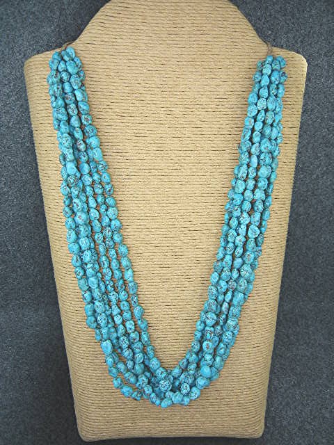 Native American Kingman Turquoise 7 Strand Necklace