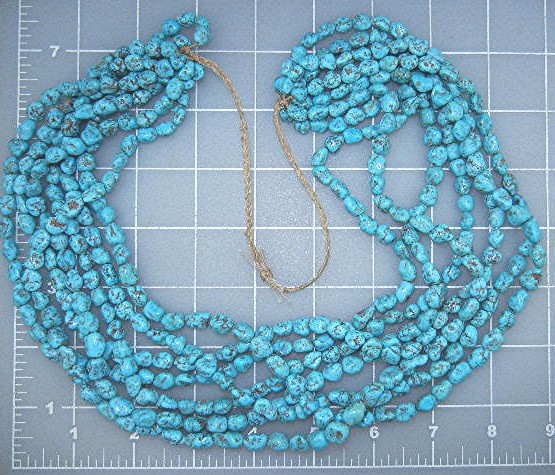 Native American Kingman Turquoise 7 Strand Necklace