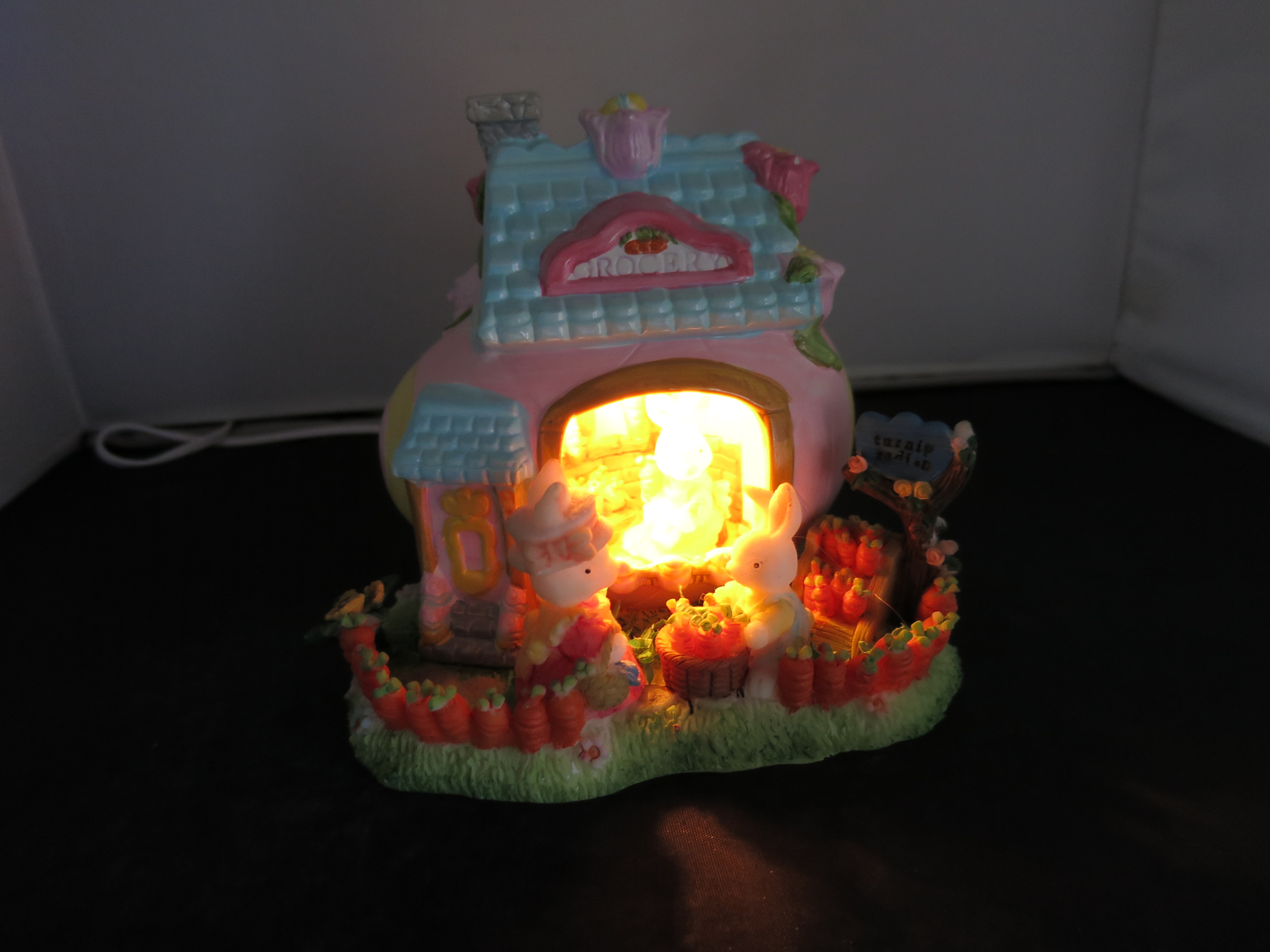 Easter Teapot Bunny Rabbit House Light Up