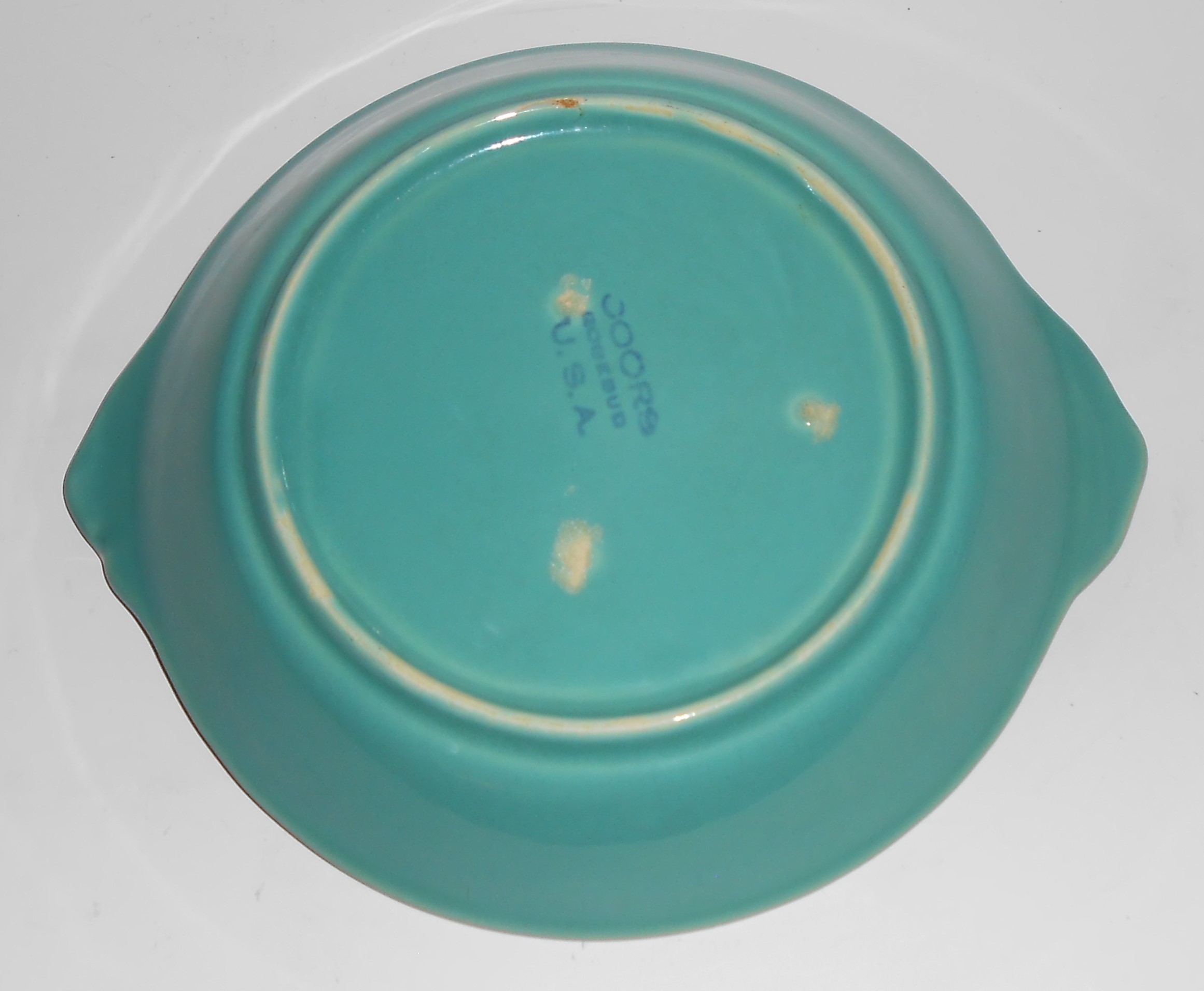 Coors Pottery Rosebud Green Shirred Egg Bowl #4